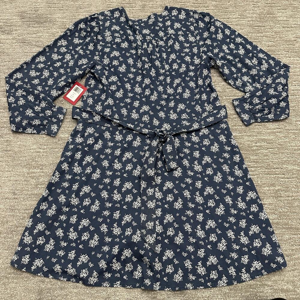 Kimes Ranch Dress Womens XXL Blue Georgina Floral V Neck Belted Western - Picture 5 of 16